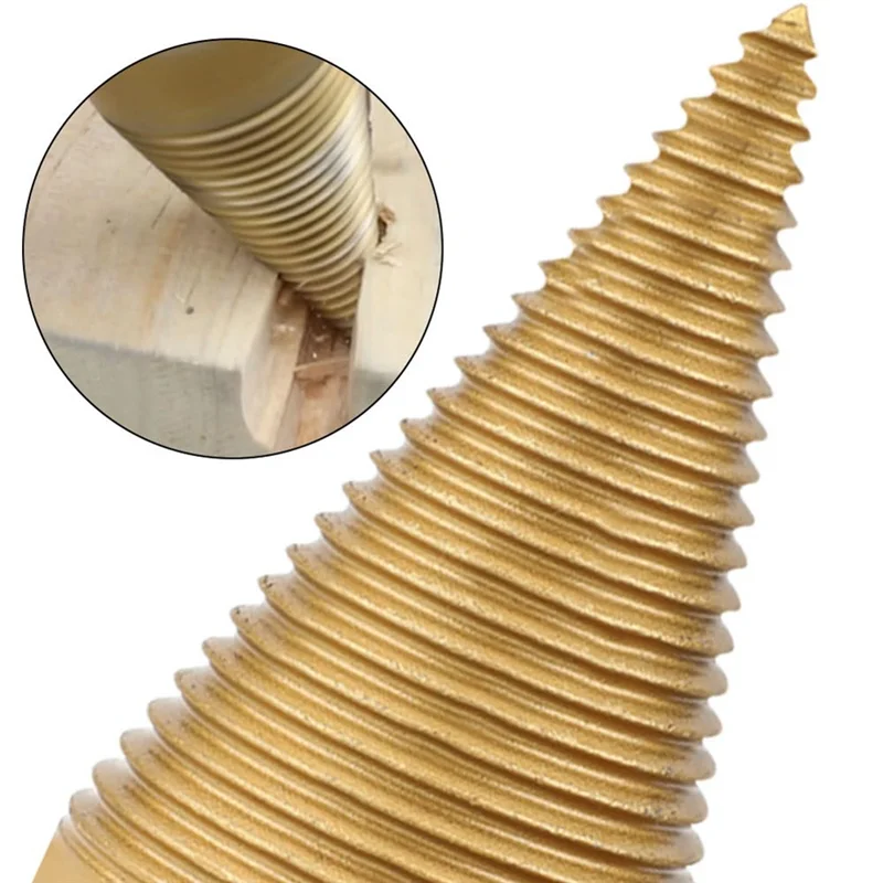 A19F-5Pcs Drill Bit Removable Cones Kindling Wood Splitting Logs Bits Heavy Duty Electric Drills Durable Easy To Use (42Mm/1.65I