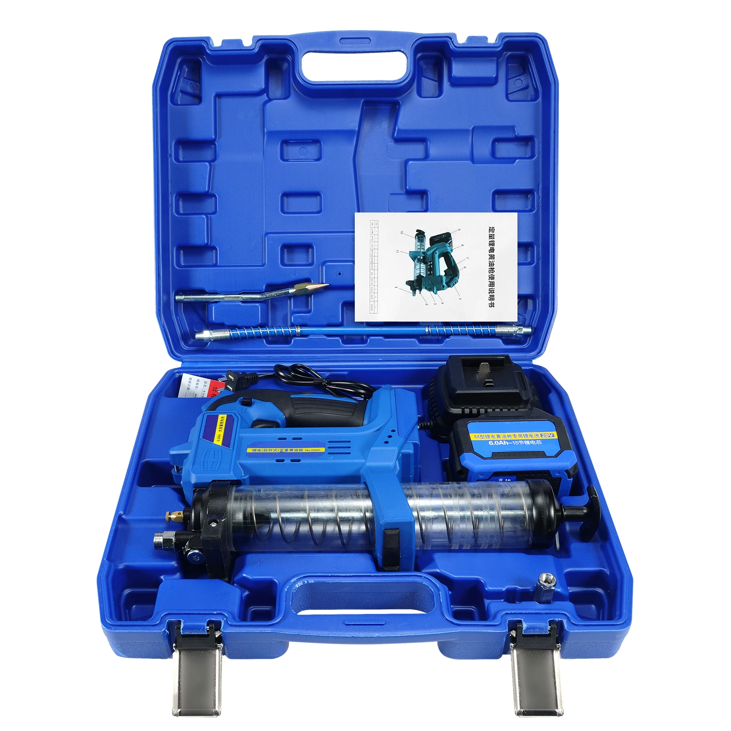 

10000PSI Portable Lithium Electric Grease Gun Rechargeable 18V Cordless Battery Grease Gun Set