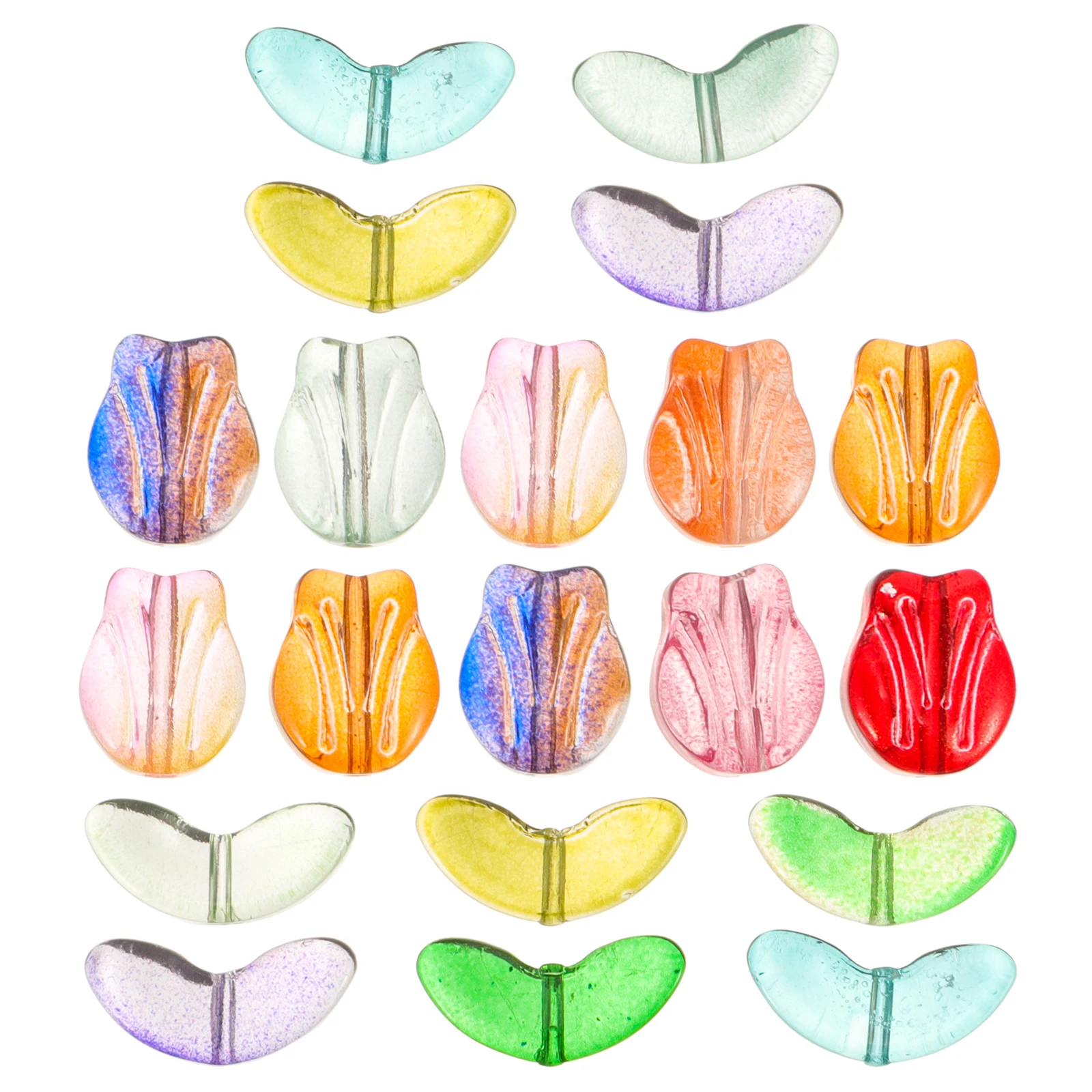 

20 шт., бусины-тюльпаны, постепенный цвет, акриловые цветочные подвески для браслета, ожерелья, изготовления ювелирных изделий, аксессуары для рукоделия