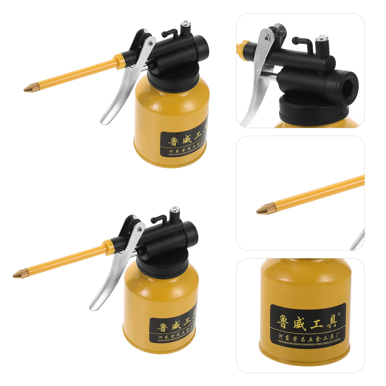 

2 Pcs 250ml High Pressure Oil Pot Pump Oil Can Aluminium Oiler(Yellow) high pressure oil can oil can pump