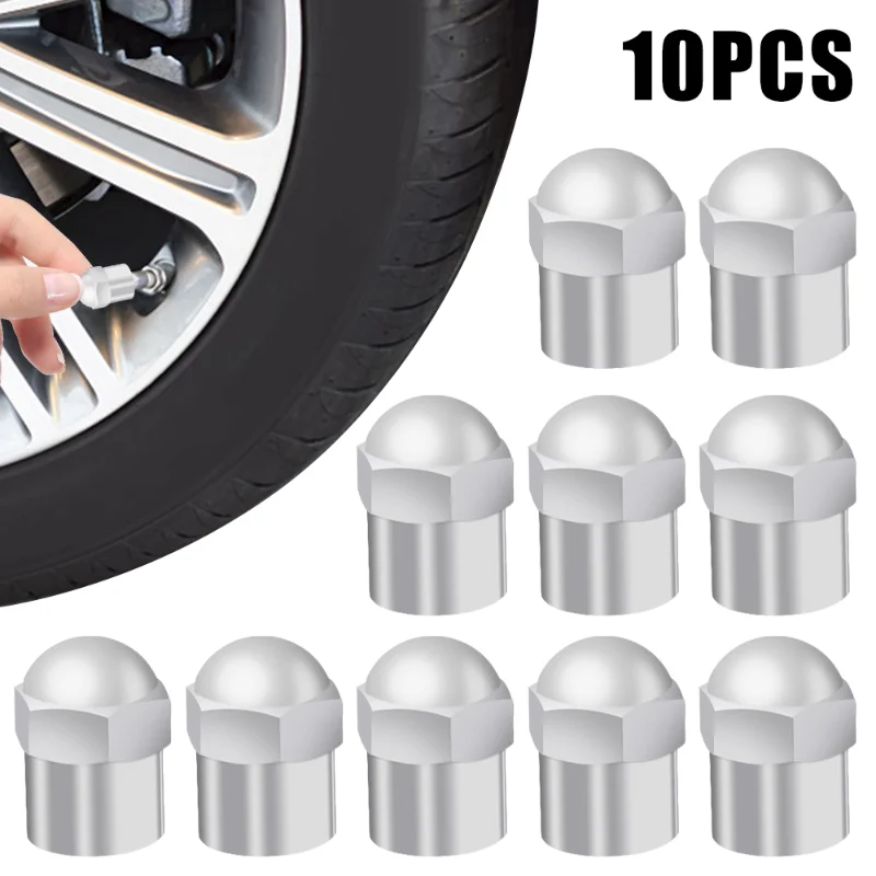 30/20/10pcs Tire Valve Caps for Cars Motorcycles Bike Valve Cap Round Head Chrome Plating Material Plastic Dust Proof Covers