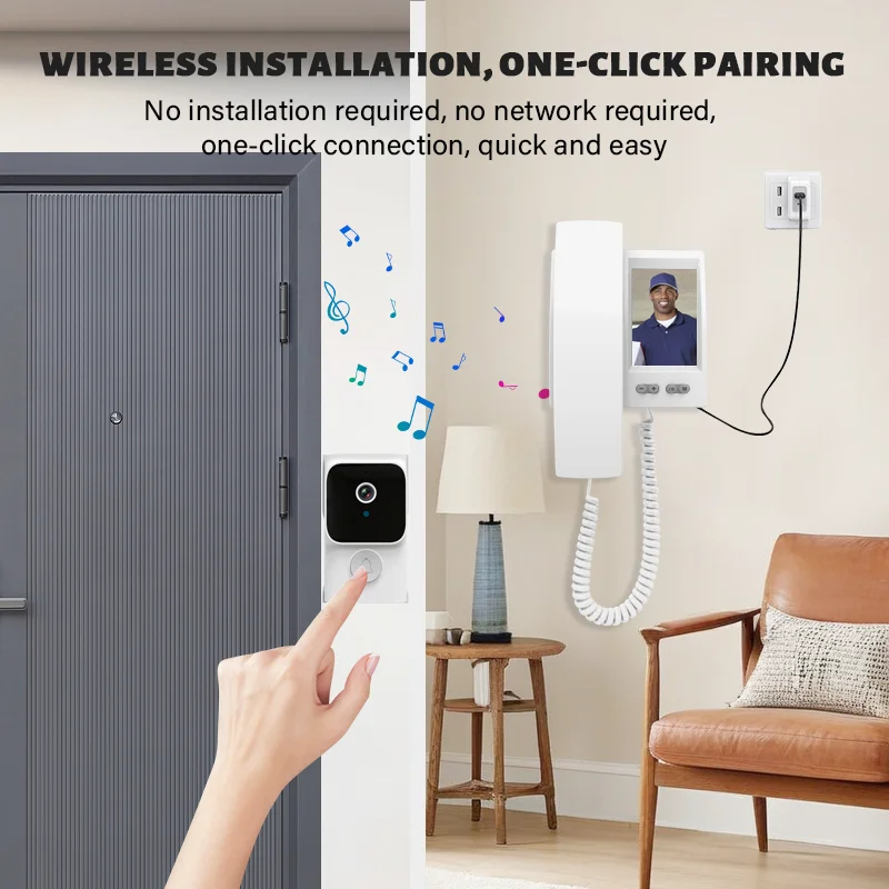 4.3Inch IPS Screen Wireless Video  Door Phone  Intercom Visual  Doorbell Peephole Viewer Door Camera