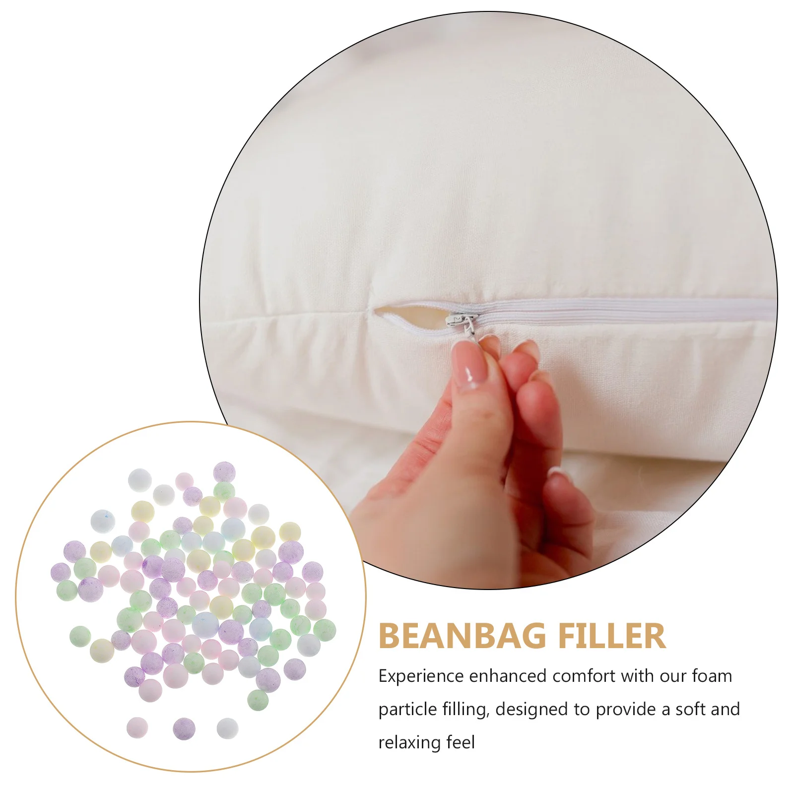 Relleno de partículas de espuma de 2000G para cojín de sofá, relleno artesanal de bolsas de frijol, relleno de almohada rellenado, cuentas de relleno