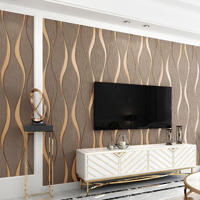 

Curve Stripe Video Wall Decoration 3D Stereo TV Background Wall Paper Modern Minimalist Bedroom Living Room Wallpaper