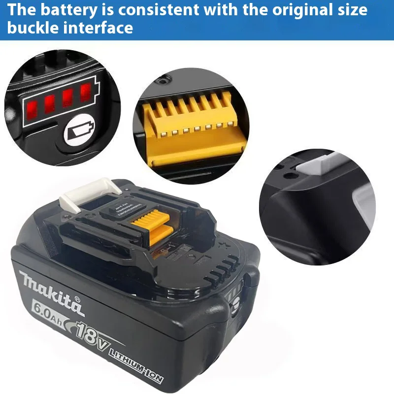

100% NEW Original Makita 6Ah for Makita 18V Battery BL1840 BL1830B BL1850B BL1850 BL1860 BL1815 Replacement Lithium Battery