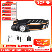 Sofirn HS10 USB C Rechargeable Mini 16340 Headlamp 1100lm LH351D 90CRI Angle Flashlight TIR Optics with Magnet Tail 2 Groups