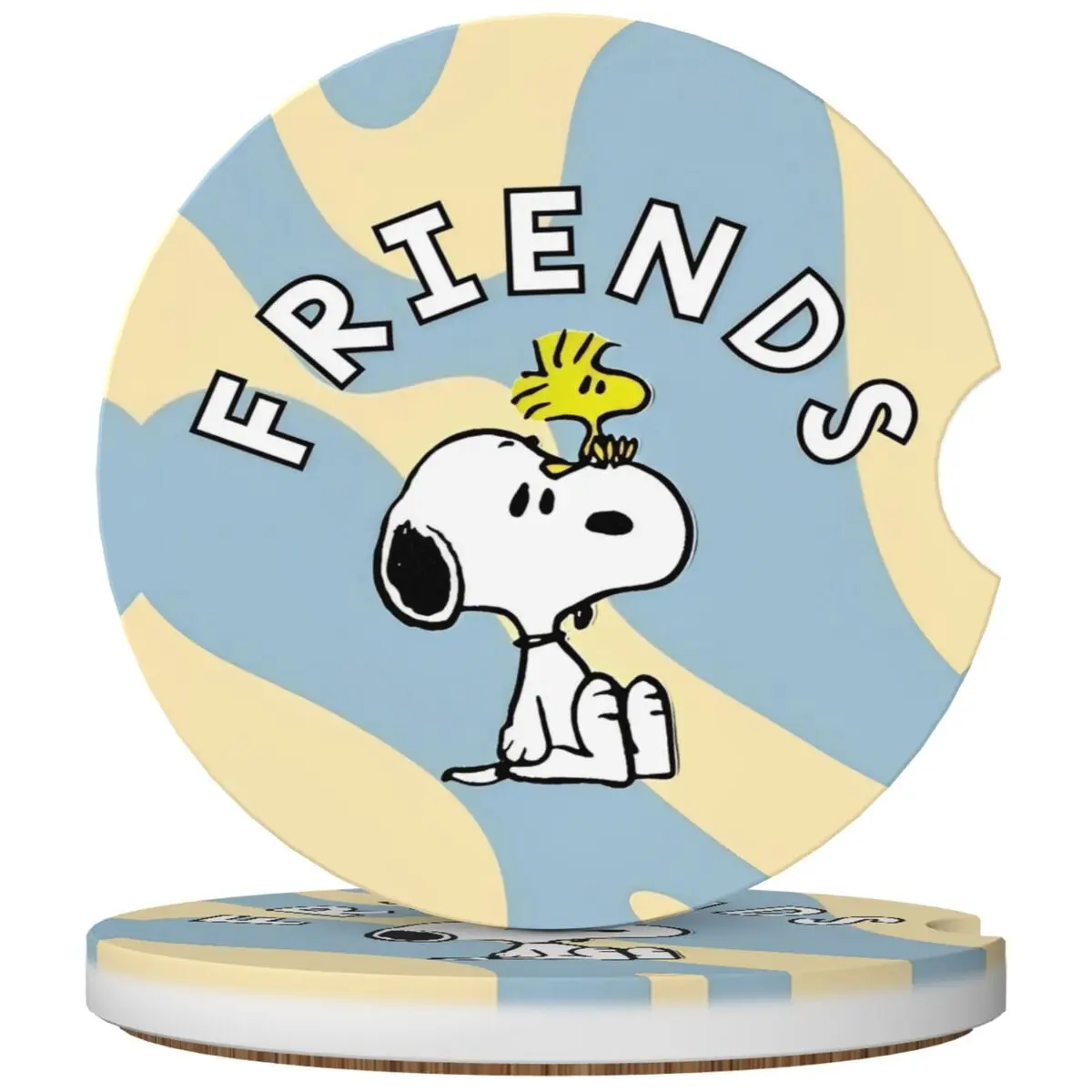 

Snoopys Friends Woodstock Car Cup Coaster 2PCS Universal Cup Holders Embedded in Ornaments Coaster
