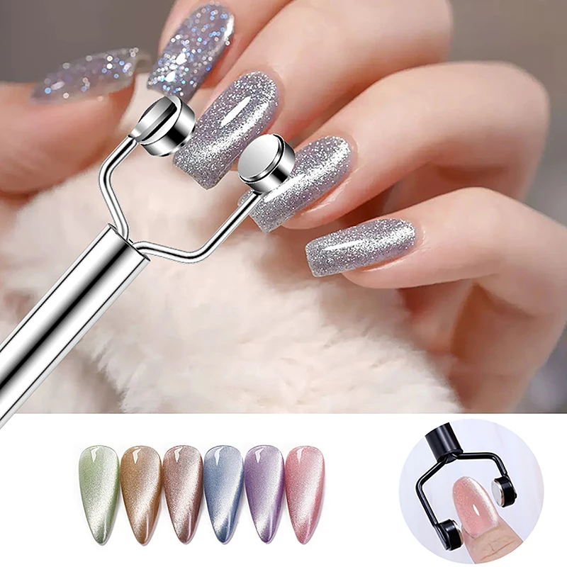 Unique Y-shape Strong Stick For Nails Cat Eye Magnetic Gel Nail Polish Nail Art Tools Effect Nail Magnet Stick 3In1 Nail Design