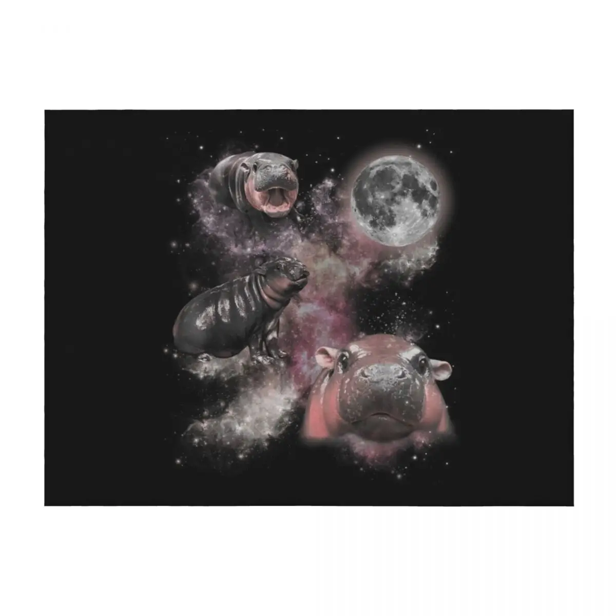 

Moo Deng Three Moo Deng Moon Funny Hippo Throw Blanket Warm Summer Beddings Soft Luxury Brand Blankets