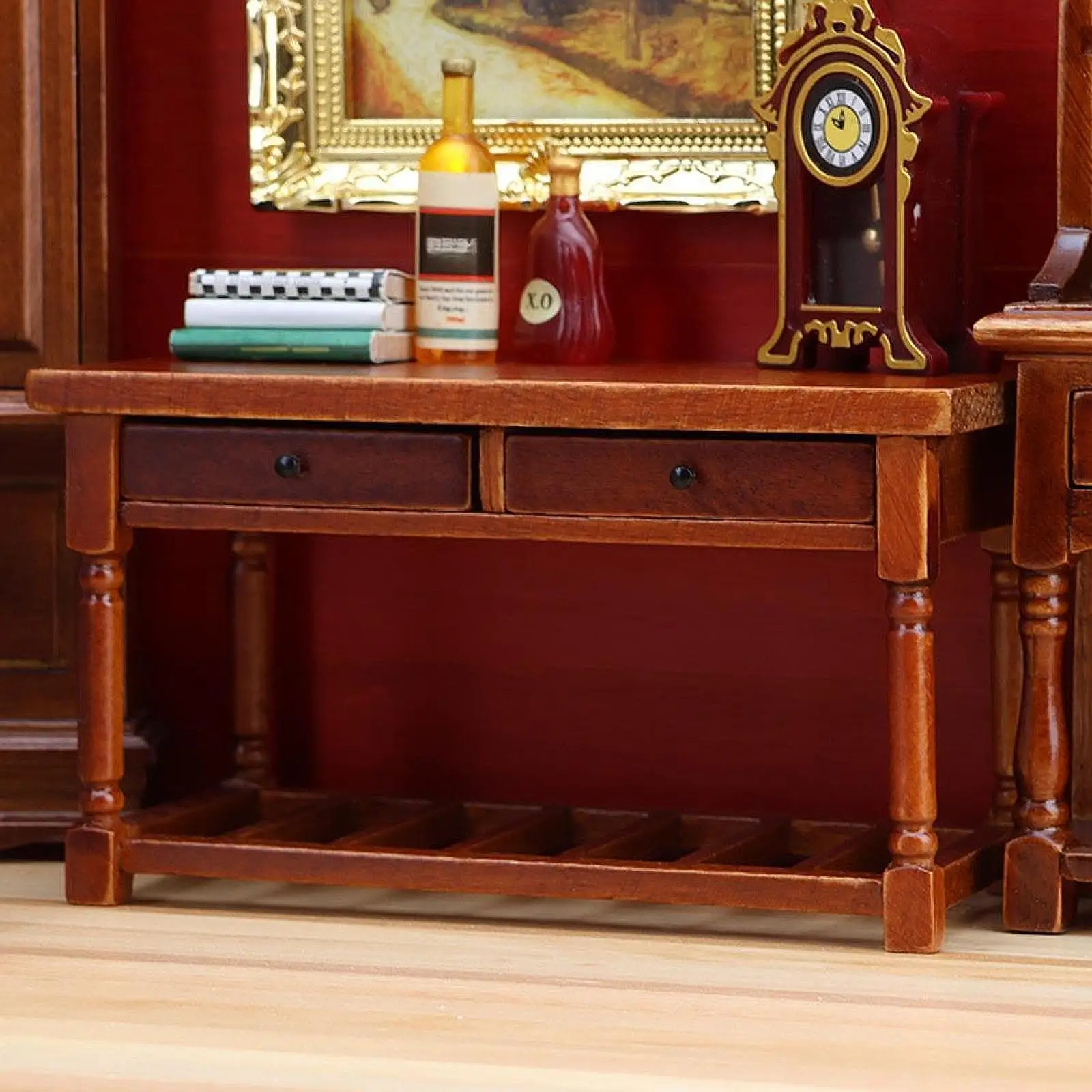 Mesa de madeira para casa de bonecas em miniatura, 1/12, móveis para casa de bonecas para mini casa, sala de estar, adereços fotográficos, casa de boneca, paisagem em miniatura
