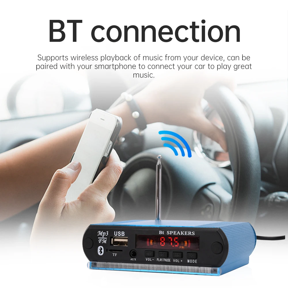 MP3 Decoder Bluetooth Module Car Speaker Decoder With Recording Support USB FM TP LINE IN Audio Module DAC Car Kit