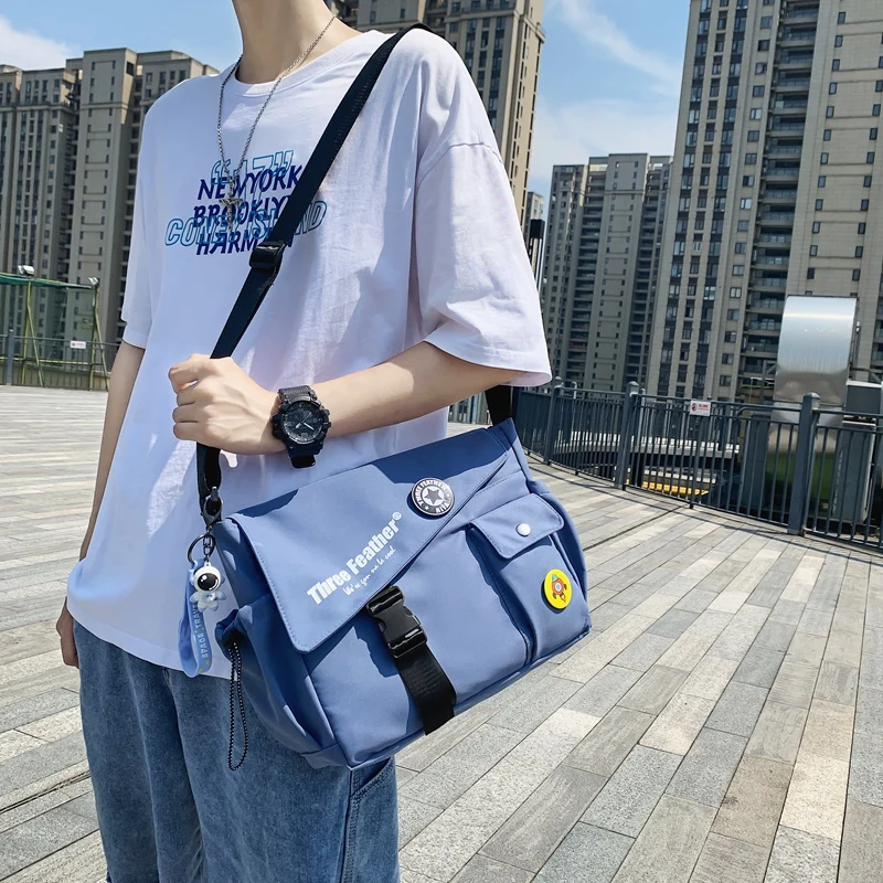 Harajuku Men Nylon Crossbody Bags for Women Messenger Bag Girls School Book Bags Youth Canvas Handbags Shoulder Bag Sac Bolsas