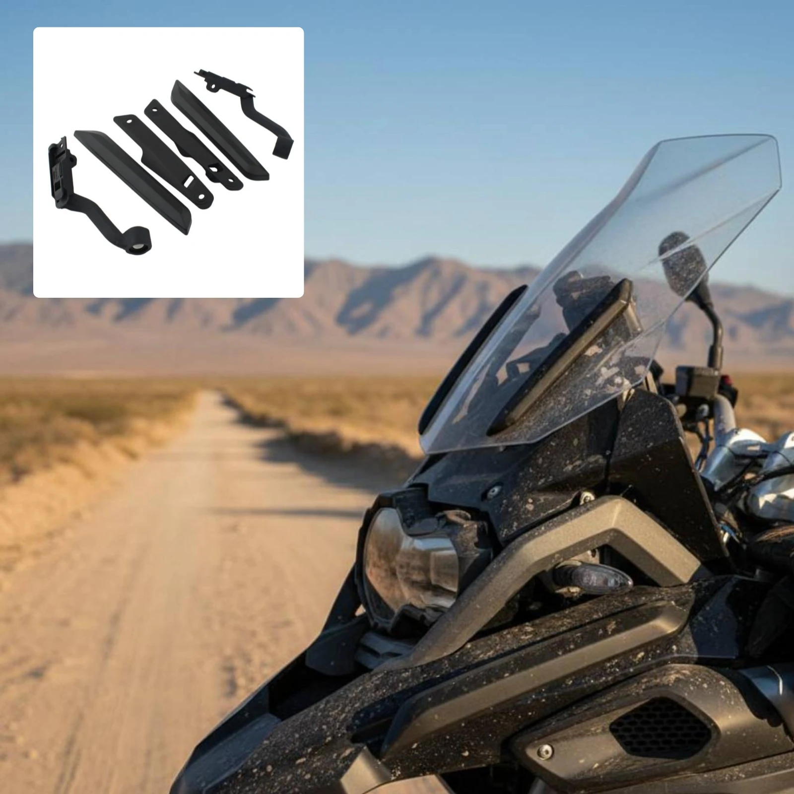 6 Pieces Matte Black Trim Strips Cutouts ABS Nylon Mounting Brackets Motorcycle Part