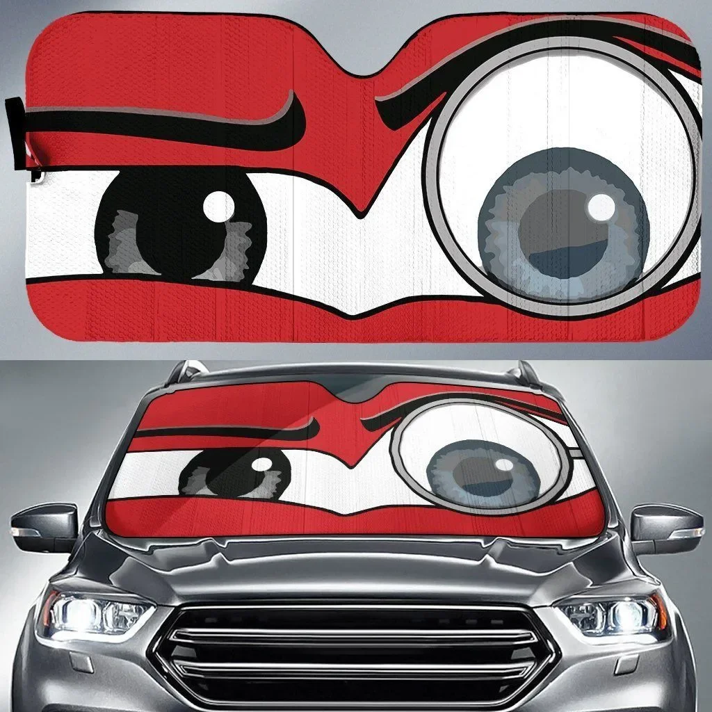 Sun Visor Car Front Windshield Accesorios Coche Interior Monocle Red Eye Car Sunshade Windshield Sunshade Universal Fit Most Car