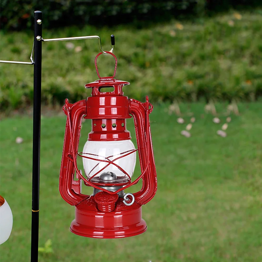 Camping Kerosene Lamp Portable Outdoor Atmosphere Lighting Tent Lanterns with Handle Vintage Oil Burning Table Hurricane Lamps