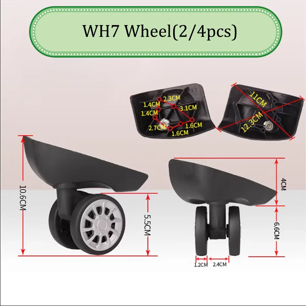 

WH7 Universal Wheel Replacement Suitcase Convenient Silent Smooth Shock Durable Absorbing Rotating Accessories Caster Wheels