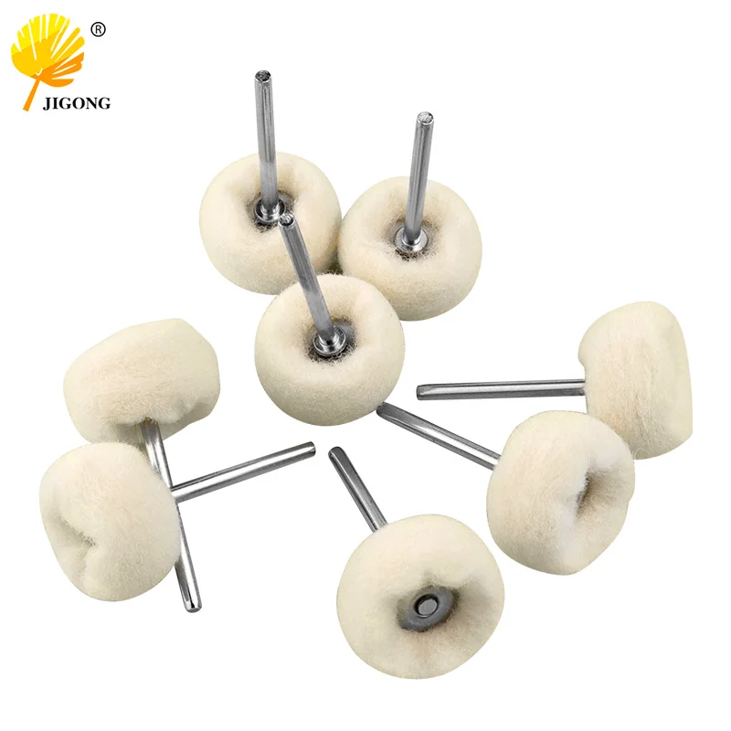 

10PCS Fine Shank Wool Polishing Head Grinding Jewelry Metals Wheels Buffing Felt QSTEXPRESS Rotary Tool Accessories