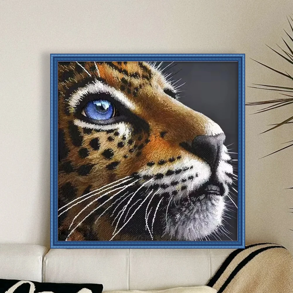 

Full Embroidery Beads Printed 9CT Leopard Head Cross Stitch Kit Decor 42x42cm