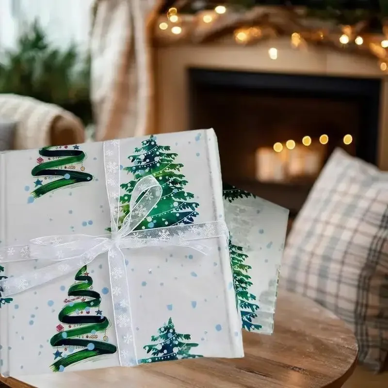 

10pcs/set Christmas Tree Patterns Gift Wrapping Paper Suitable For Weddings Christmas Gifts