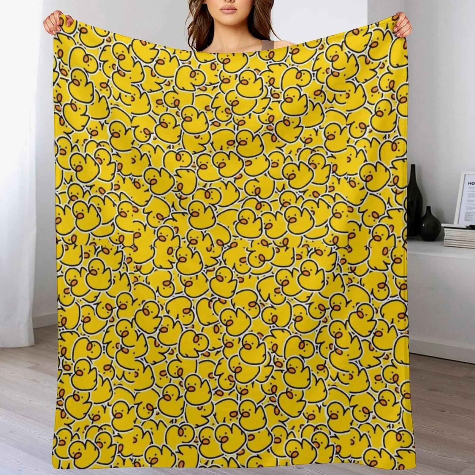 A big Bunch of yellow rubber ducks Throw Blanket Cozy Light Blanket for Travel Camping Picnic