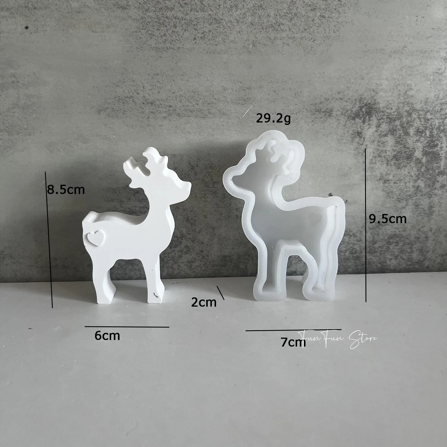 Two Sizes Christmas Deer Scented Candle Silicone Mold Handmade Elk Candle Holder Decoration Plaster Drop Glue Mold Home Decor