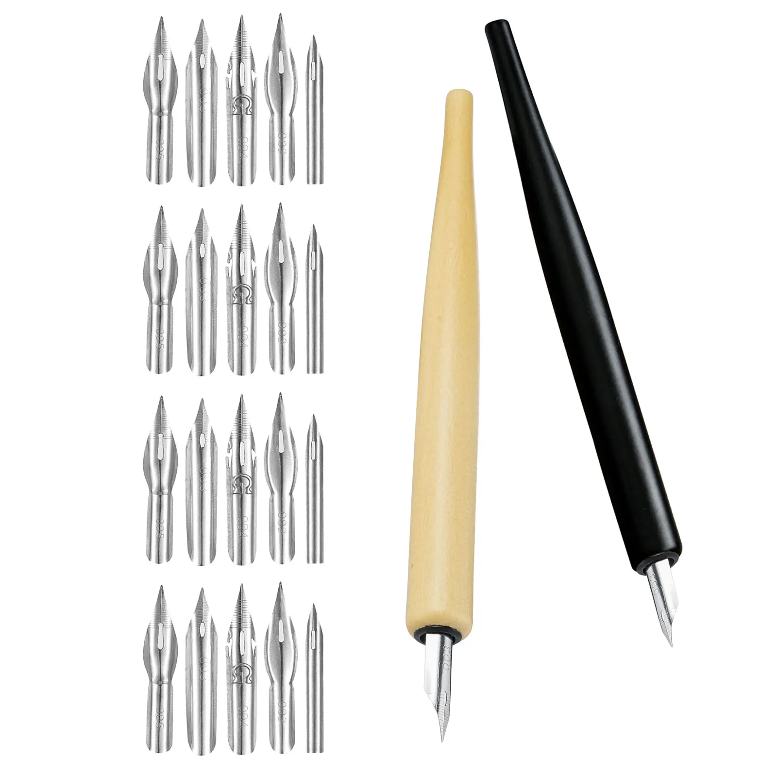 

2 набора перьевых ручек для комиксов со сменными наконечниками, деревянный держатель для пера, перьевая ручка для каллиграфии, рисования комиксов, иллюстраций манги