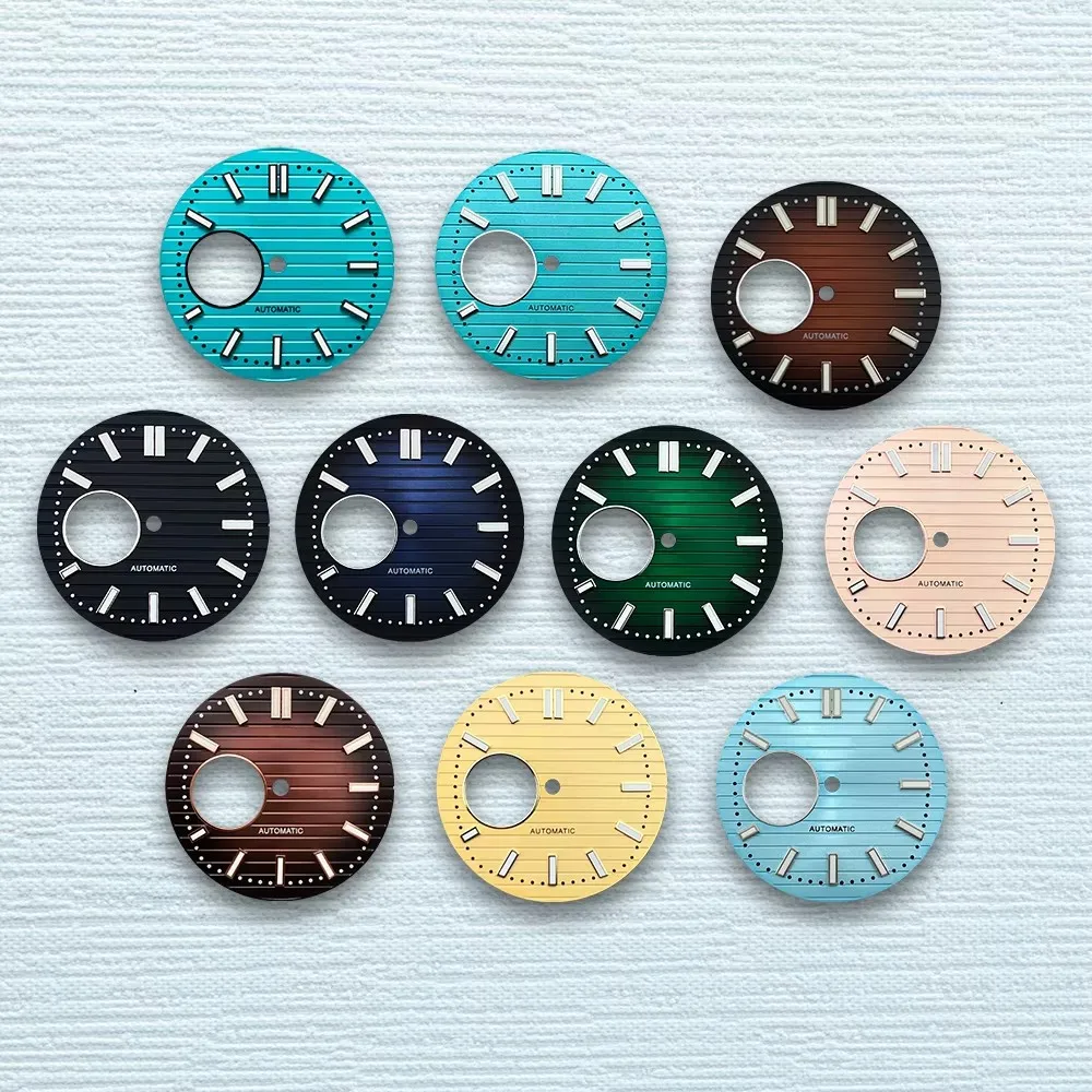 

S Logo 30.5mm Hollow Out white Nautilus Dial NH38 Dial High Quality Watch Modification Accessories with Green Luminous