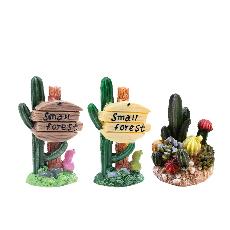 Cactus Miniature Figurine Simulation Plant Flower Mini Garden Home Car Desk Decoration DIY Accessories Micro Landscape Model
