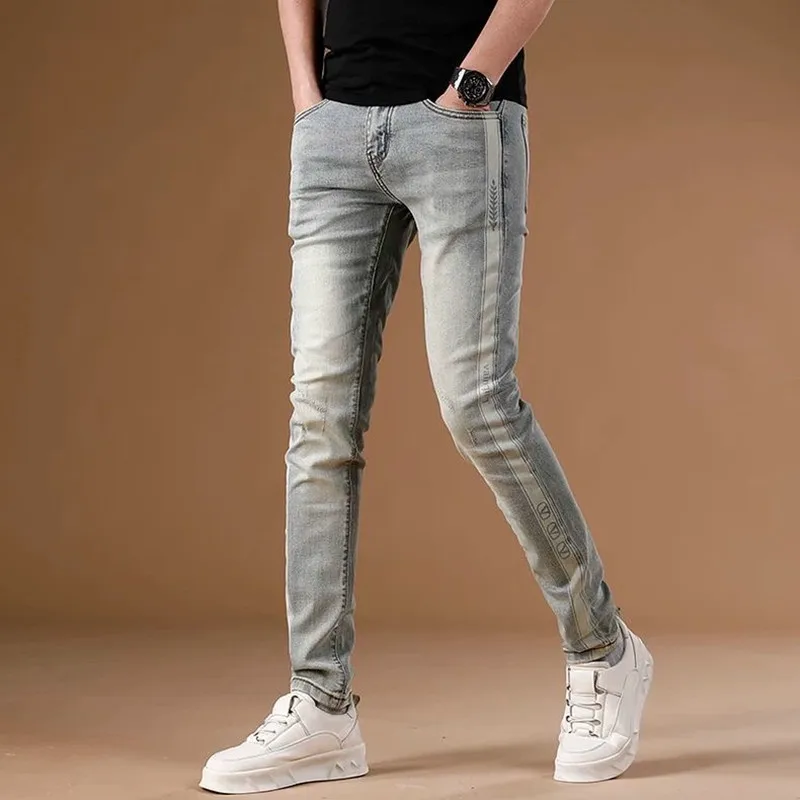 

Осенне-весенние модные трендовые американские винтажные прямые брюки для мужчин, повседневные удобные спортивные джинсовые брюки высокого качества