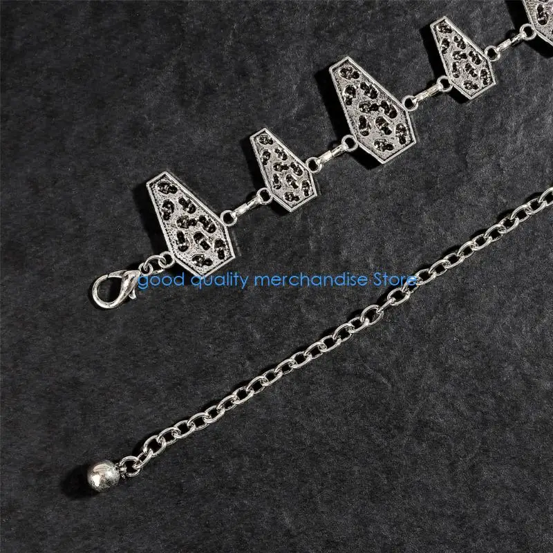 Y5JD سلسلة خصر معدنية عصرية على شكل جمجمة للنساء فضية قابلة للتعديل بالإضافة إلى حزام مرن للاستخدام اليومي والحفلات ذات الطابع