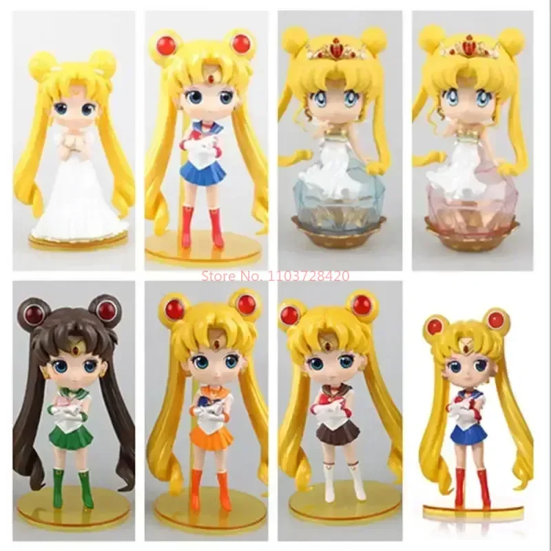 New Bandai Figuarts Qposket Toys Sailor Moon Cosmos Anime Figures Model Tsukino Usagi Eternal Sailor Moon Action Collection Toys