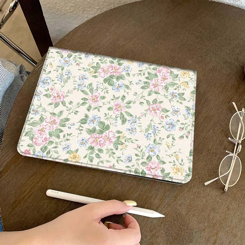 Cartoon Floral Leaf Pattern Gift Tablet Case For Samsung Tab Galaxy S6 S11 A A7 A8 A9 A11 10.1 10.4 10.5 Plus Lite