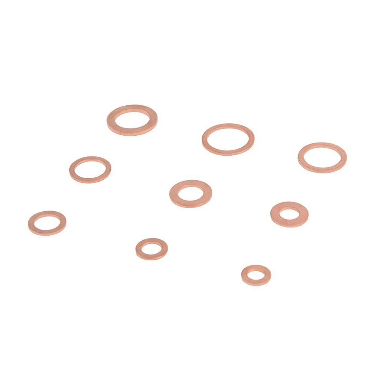 

200pcs Copper Washer Set High Quality Flat Metric Gaskets Sump Plug Washers Fuel Fittings Hydraulic Automotive