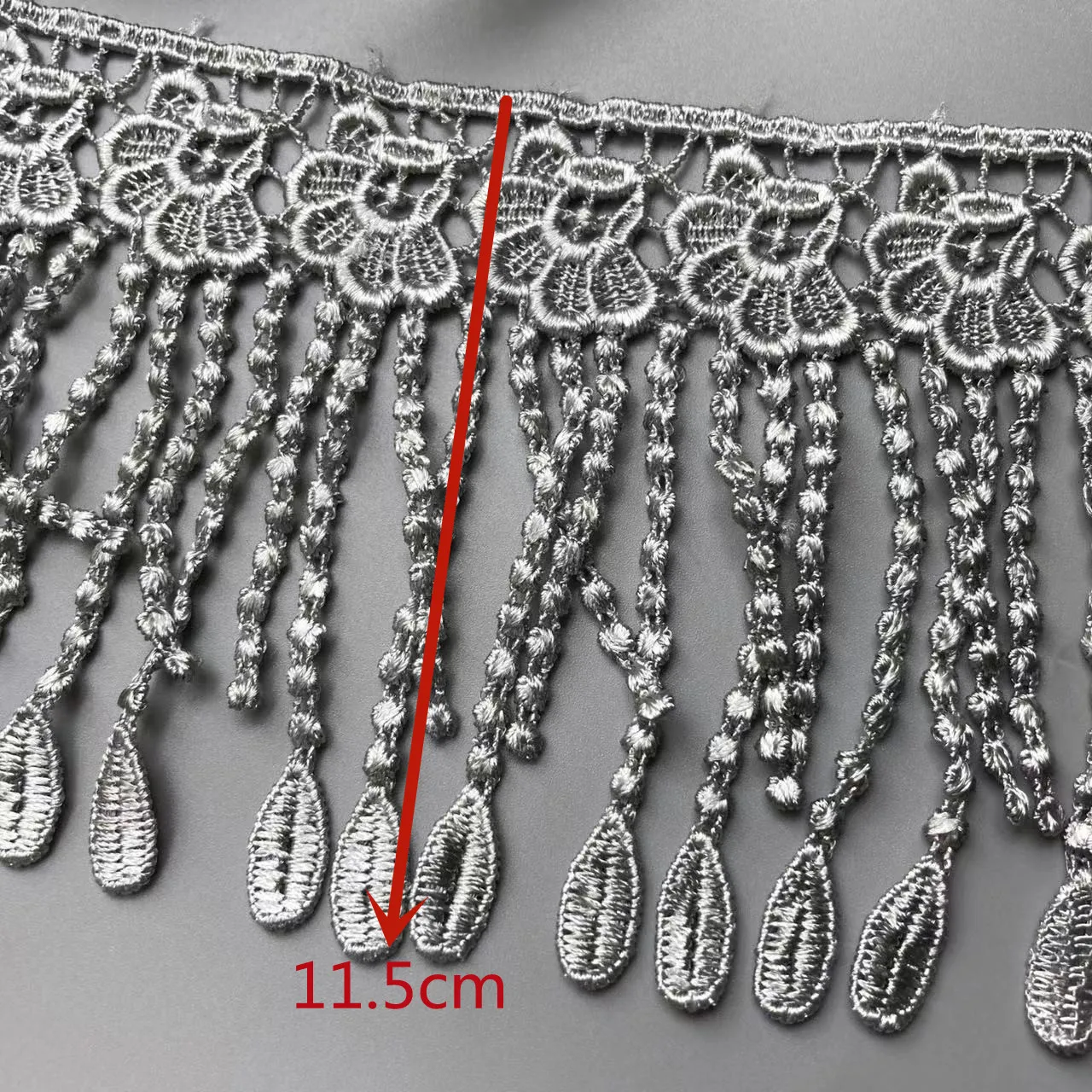 2 Yard Tassel Gray Plum Flowers Pearl Lace Trimmings Ribbons Beaded Fabric Embroidered Curtain Sewing Wedding Dress Clothes New