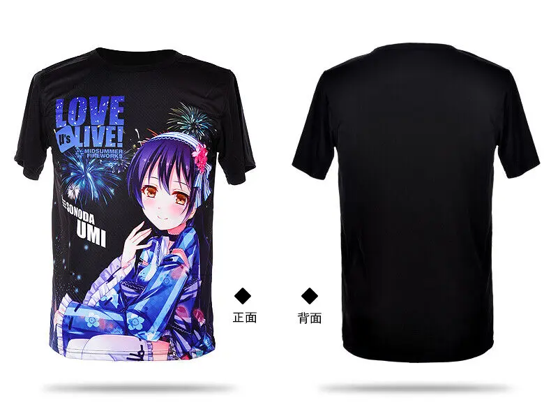 Футболка с короткими рукавами для взрослых с 3D цифровым принтом и рисунком девушки манги.