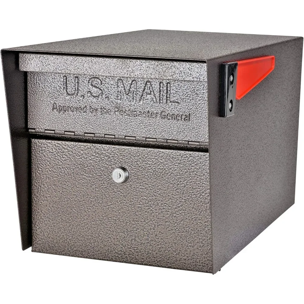 7508 Bronze Locking Mailbox and 7123 In-Ground Mounting Post - Secure Your Mail with Style