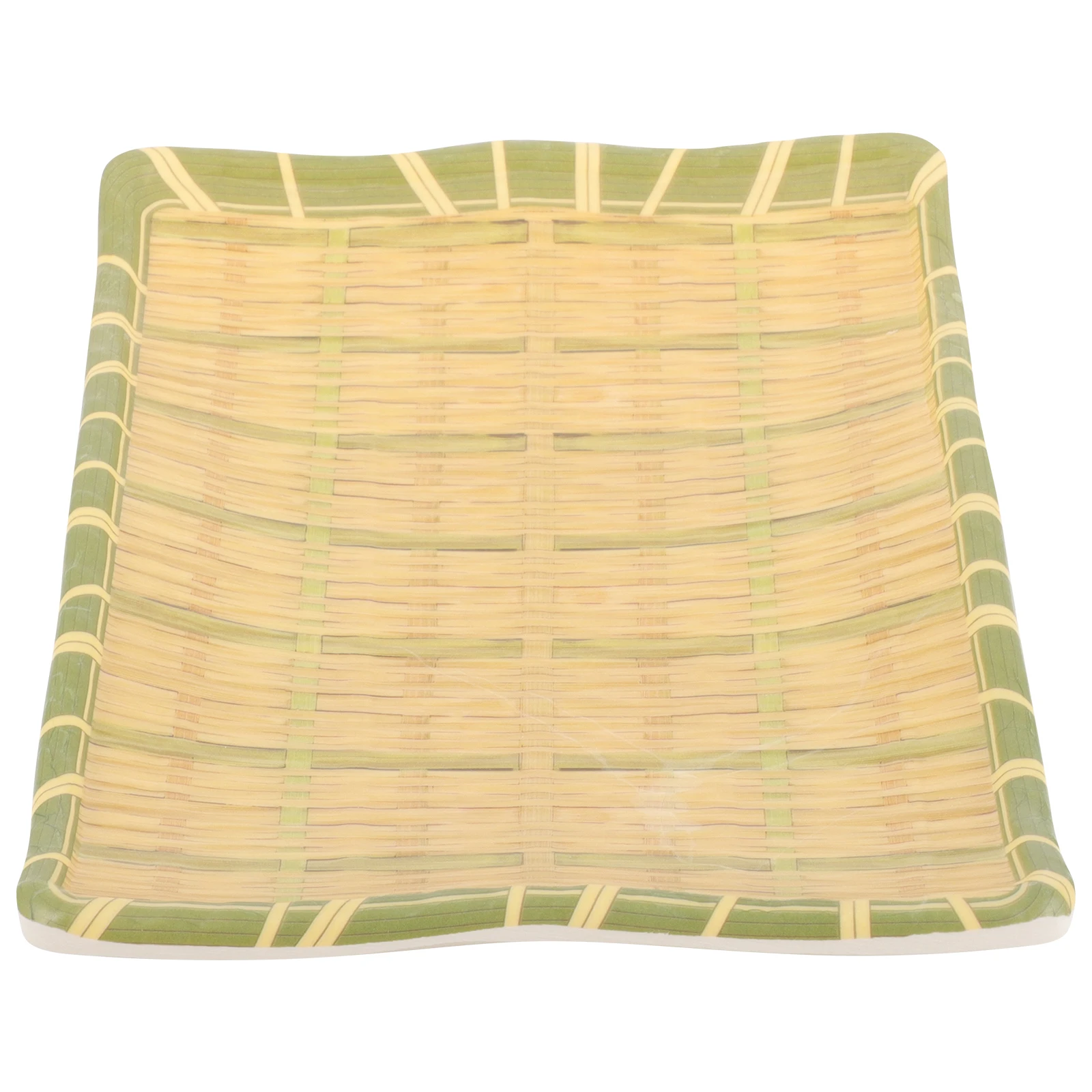 

Bamboo Simulated Dish Serving Plates Food Platter Trays for Party Dishes Entertaining Platters Round
