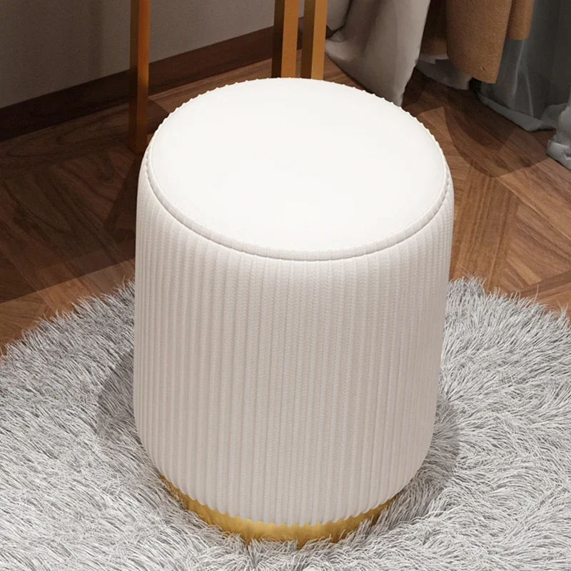 

Light Luxury Makeup Stool:Home Small Round Bench Bedroom Small Makeup Chair Velvet Sofa Stool Vanity Seating Compact Form