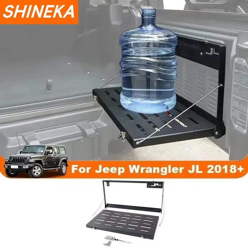 

SHINEKA Car Tailgate Table Rear Door Foldable Cargo Shelf Storage Rack Carrier Bracket For Jeep Wrangler JK JL 2007+ Accessories