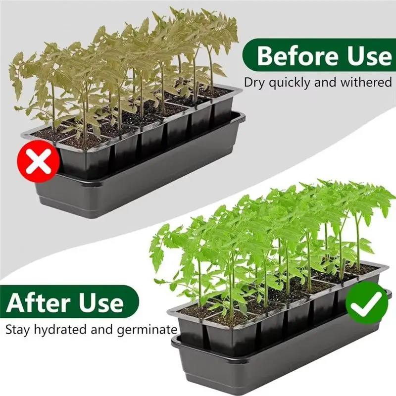 A67P-8Pc Seeds Starter Tray Mat 24-Cell Replacement Capillary Mats Absorbent Self Watering Seeds Starting Mat For Gardening