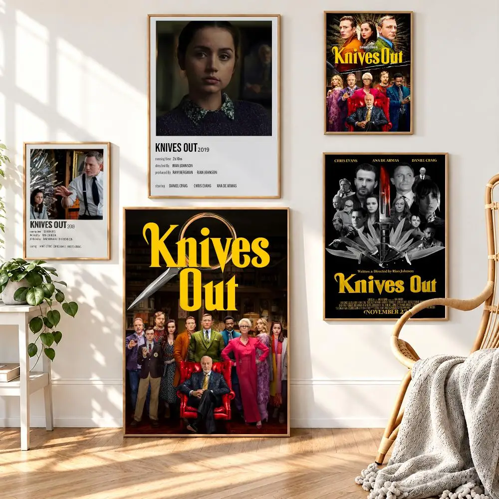 Sharp Movie Knives Out Poster HD poster wall art self-stick no-residue for home cafe office great gift