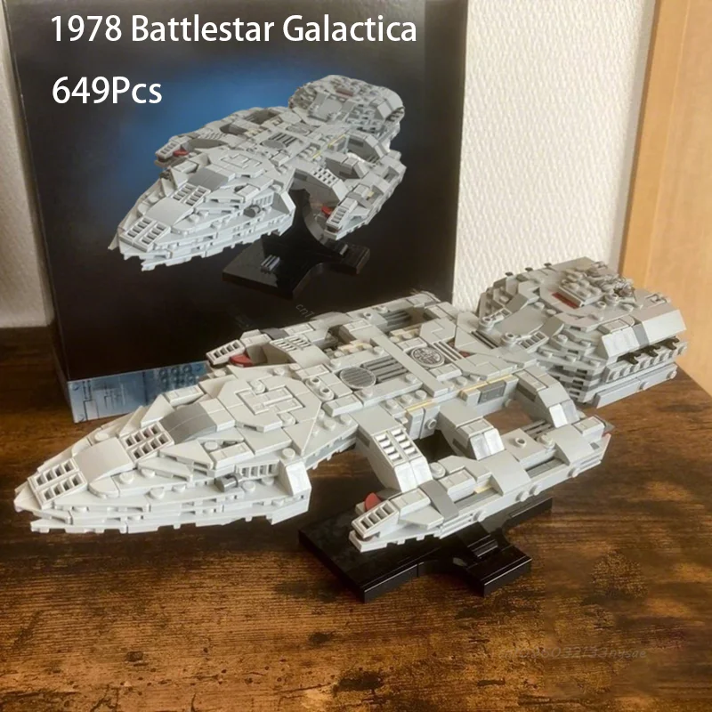 

Модель космического корабля MOC 1978 Battlestar Galactica, оригинальный набор строительных блоков, значки «сделай сам», детская креативная сборка, кирпичные игрушки, подарок