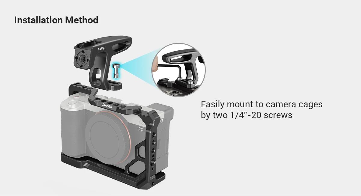 SmallRig Mini-Griff oben für leichte Vlogging-Kameras für Sony für Canon-Kamerakäfig mit 1/4 Zoll-20 Schrauben HTN2756 – Detail 3