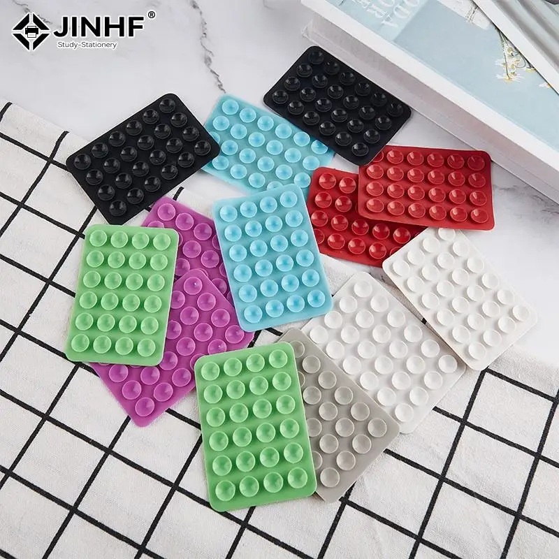 1pc Back Sticker Silicone Suction Pad For Mobile Phone Fixture Suction Cup Backed Adhesive Silicone Rubber Sucker Pad For Fixed image 3
