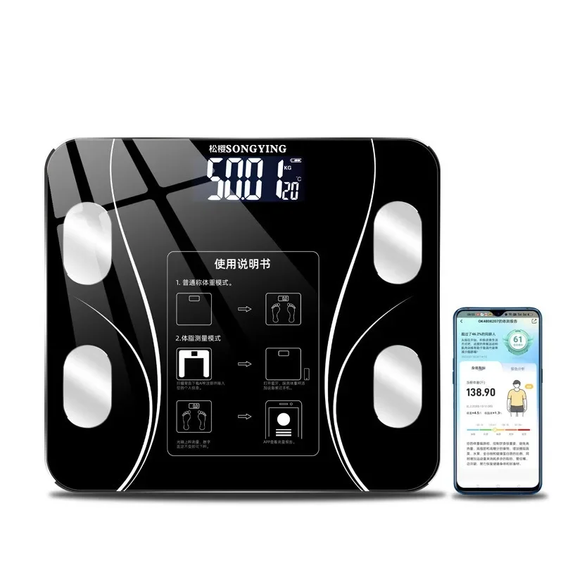 Weighing Scale Digital Body Weight Scale Electronic Scales Weights Fat Analyzer Measuring Tools & Scales Balance Precision Home