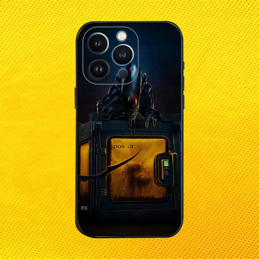 A-Alien E-Earth Xenomorph Phone Case For iPhone 16e,16,15,14,13,12,11,Pro,X,XS,Max,XR,Plus,Mini Soft Black Cover