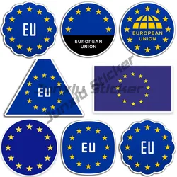 EU Europe Flag Map Vinyl Sticker Decal Car Laptop European Union Travel Sticker Laptop Luggage