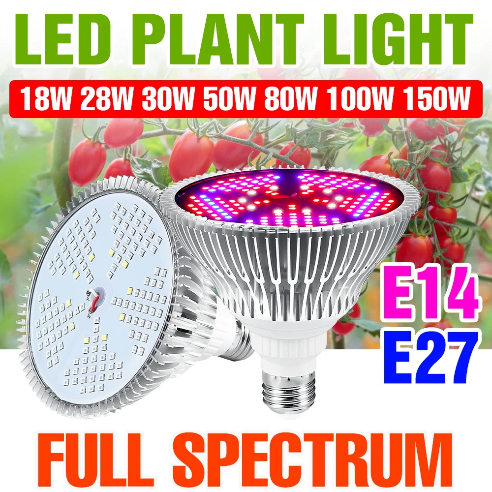 

150W LED Plant Grow Light E27 Full Spectrum Flower Vegetble Hydroponic Fill Light AC85-265V Succulent Fruit Cultivation lighting