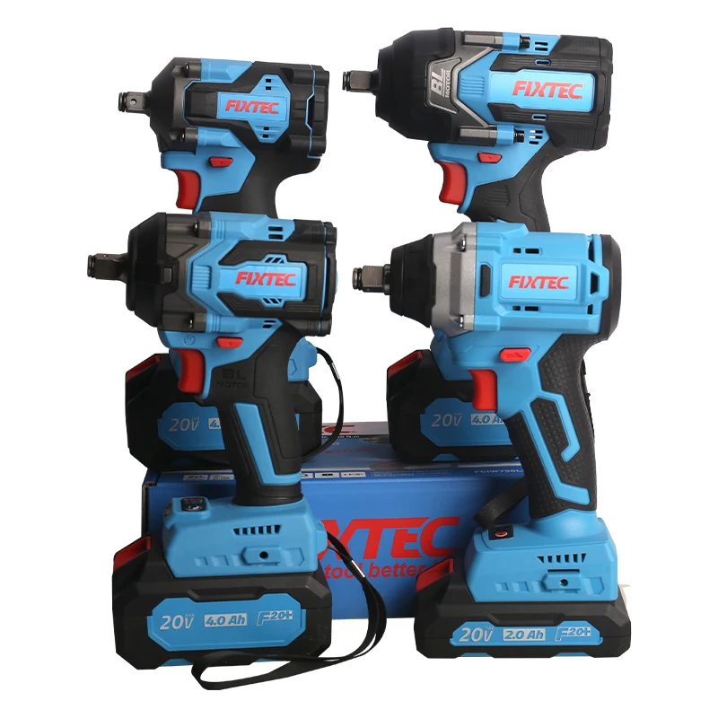 FIXTEC Heavy D uty Electric Power Wrenches 1/2 inch 280/400/550 Nm Portable Lithium Battery Cordless Brushless Impact Wrench