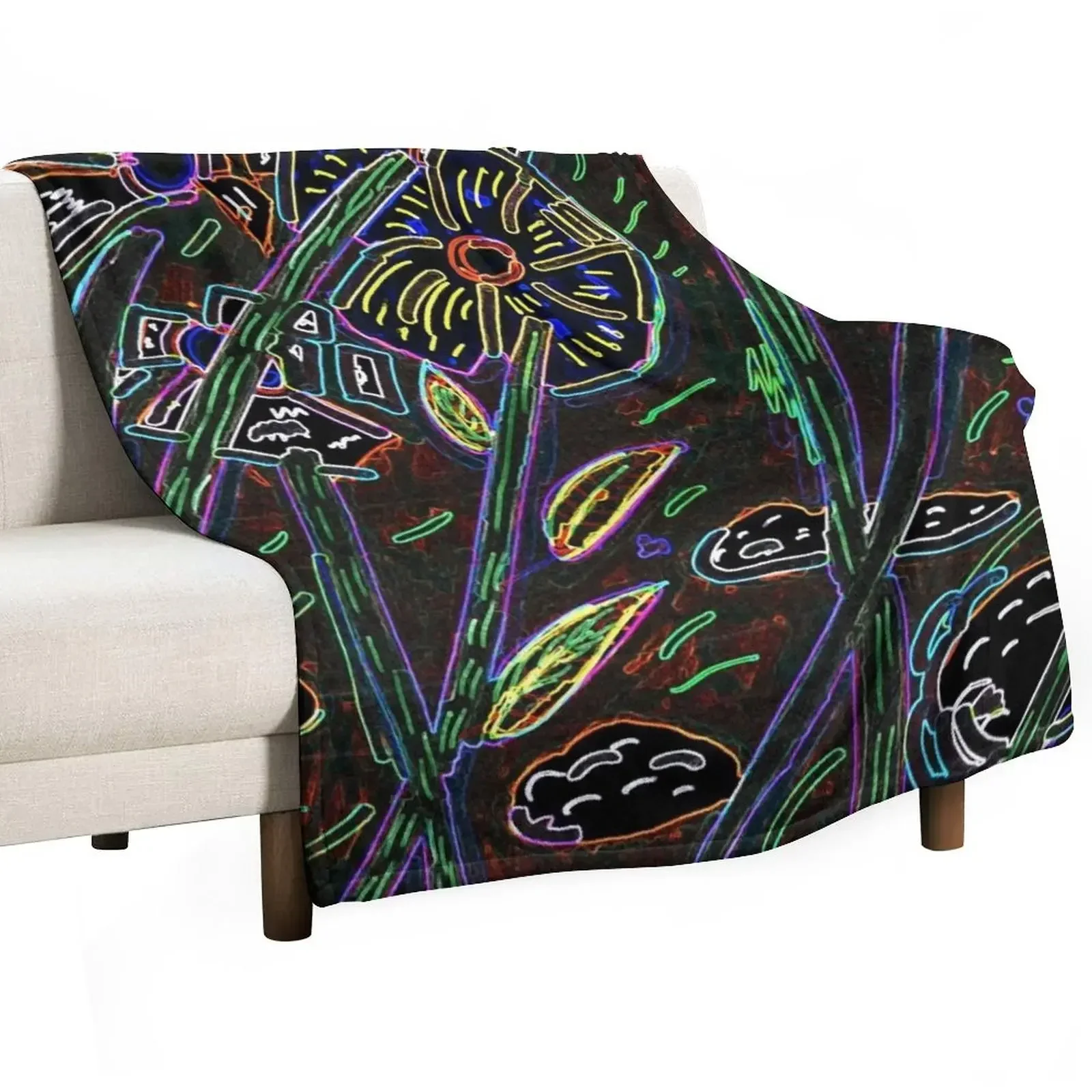 

Flowers in the Meado 02 Throw Blanket Bed for winter Moving Designers Blankets